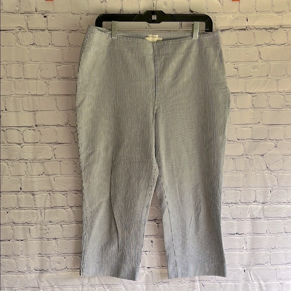 Talbots Navy and White Striped‎ Capri Pants Womans Size 14